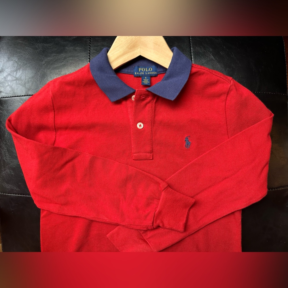 Ralph Lauren long sleeve boys polo size 6